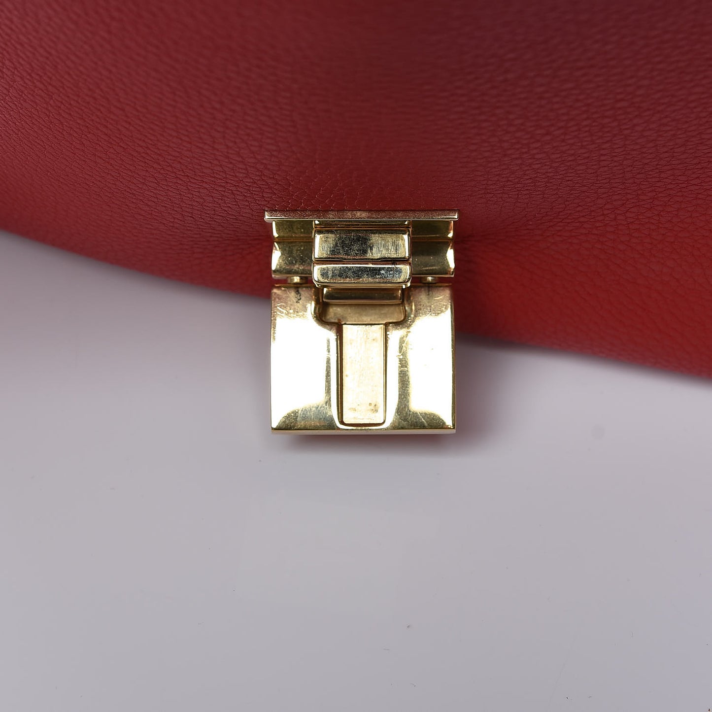 Drummed Calfskin Suede Small Trapeze Coquelicot