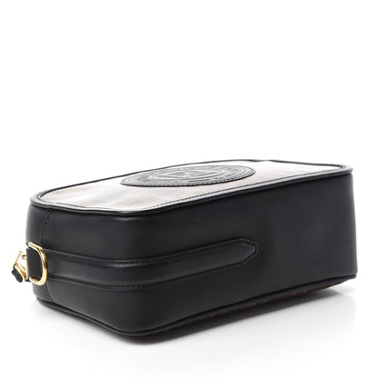 Fendi Glazed Fabric Vitello Century F is Fendi FF 1974 Stamp Patch Camera Case Mogano Panna Black 4 of 10