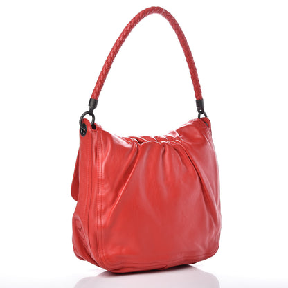 Bottega Veneta Calfskin Leggero Shoulder Bag New Red 3 of 8