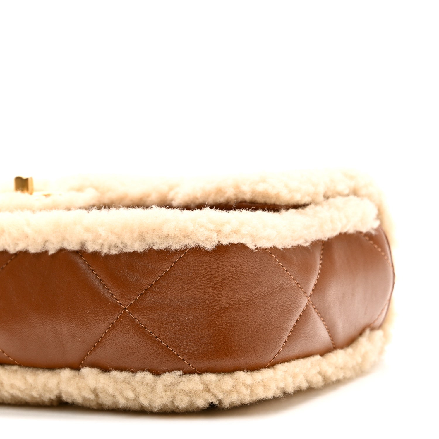 Chanel Shearling Lambskin Quilted Furry Coco Flap Beige Brown 10 of 10