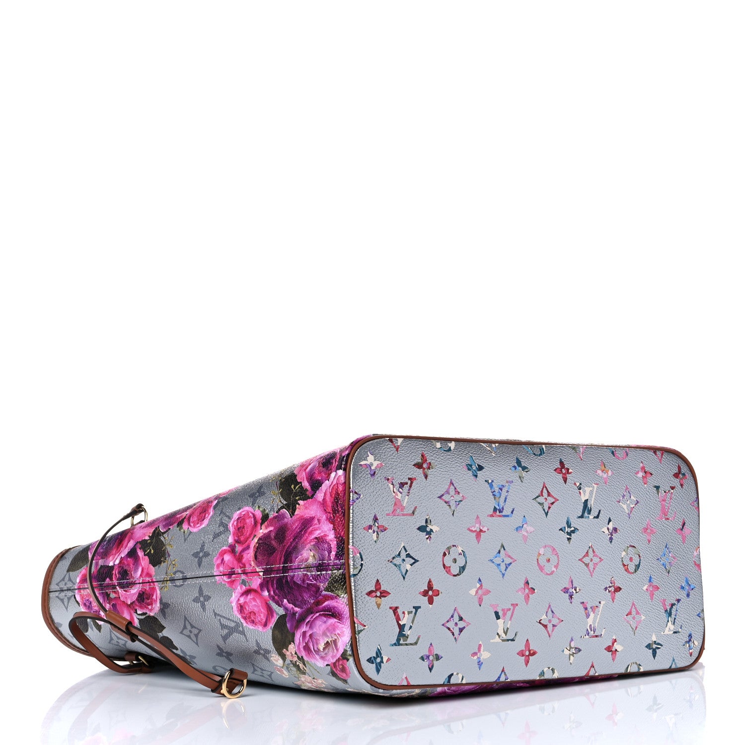 Louis Vuitton Metallic Monogram LV Garden Neverfull MM Silver 5 of 10