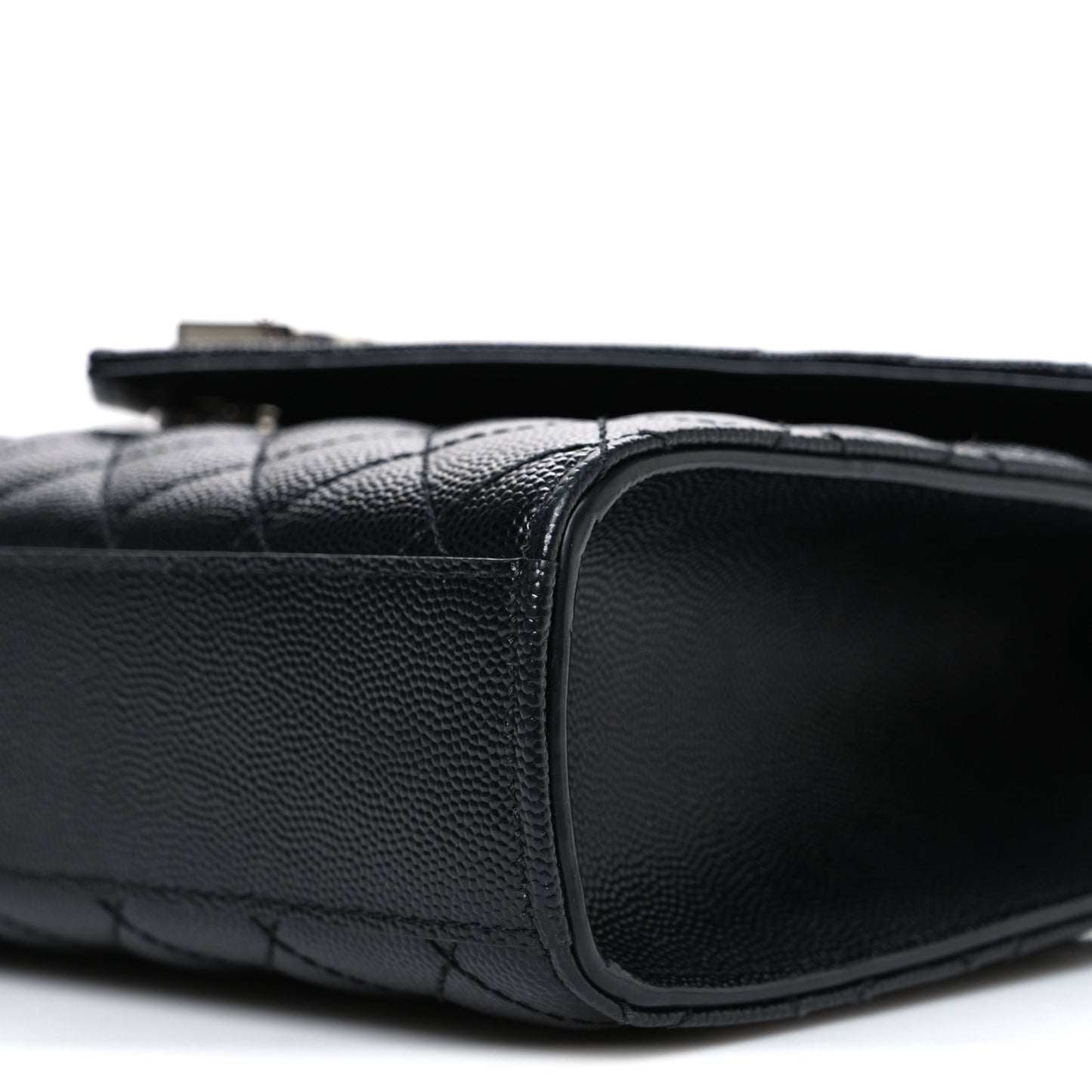 Grain De Poudre Textured Mixed Matelasse Triquilt Medium Monogram Satchel Black