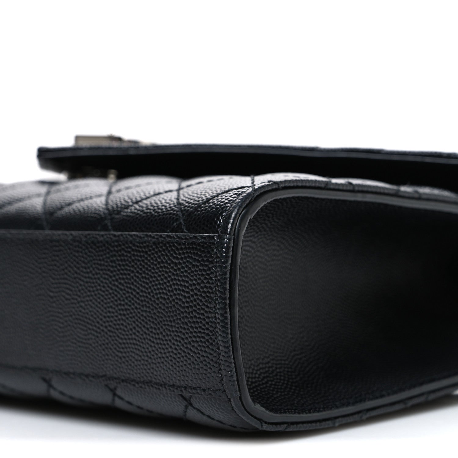 Saint Laurent Grain De Poudre Textured Mixed Matelasse Triquilt Medium Monogram Satchel Black 9 of 10