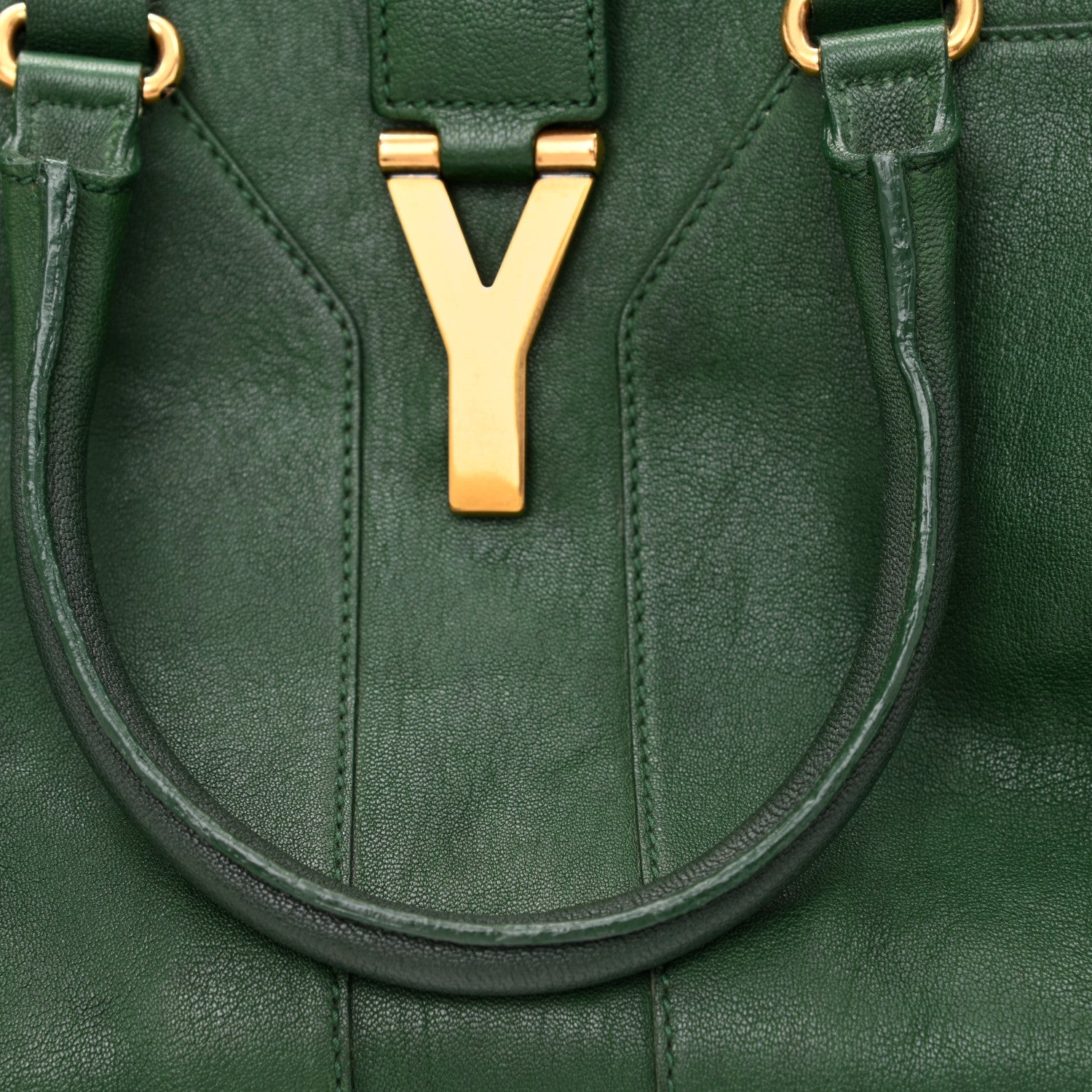 Saint Laurent Sheepskin Medium Cabas ChYc Tartan Green 8 of 10
