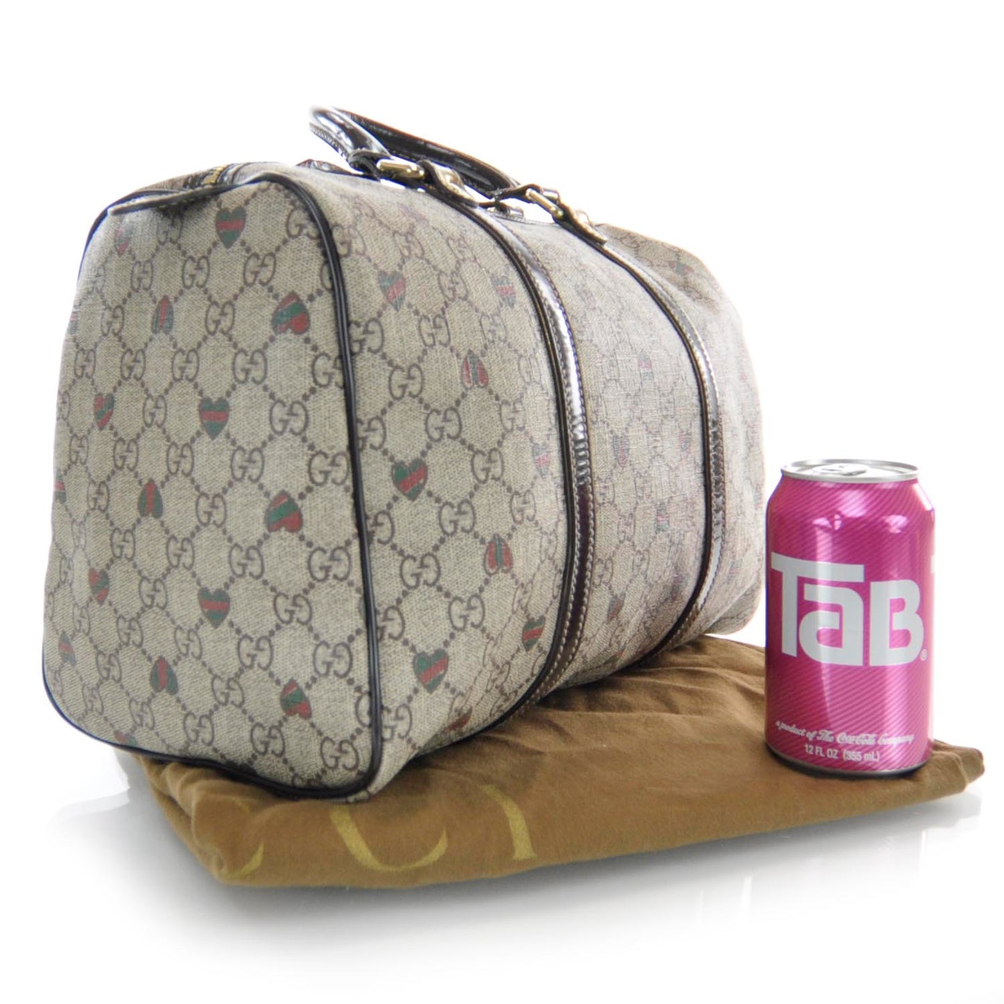 GG Plus Monogram Hearts Medium Joy Boston Dark Brown