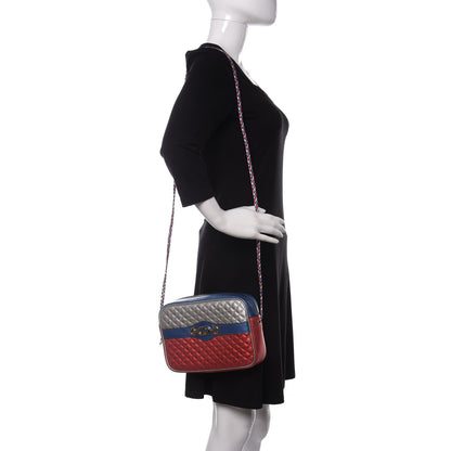 Gucci Laminated Nappa Trapuntata Small Zumi Shoulder Bag Rosso Marine Argento 2 of 9
