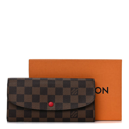 Louis Vuitton Damier Ebene Emilie Wallet Red 11 of 11