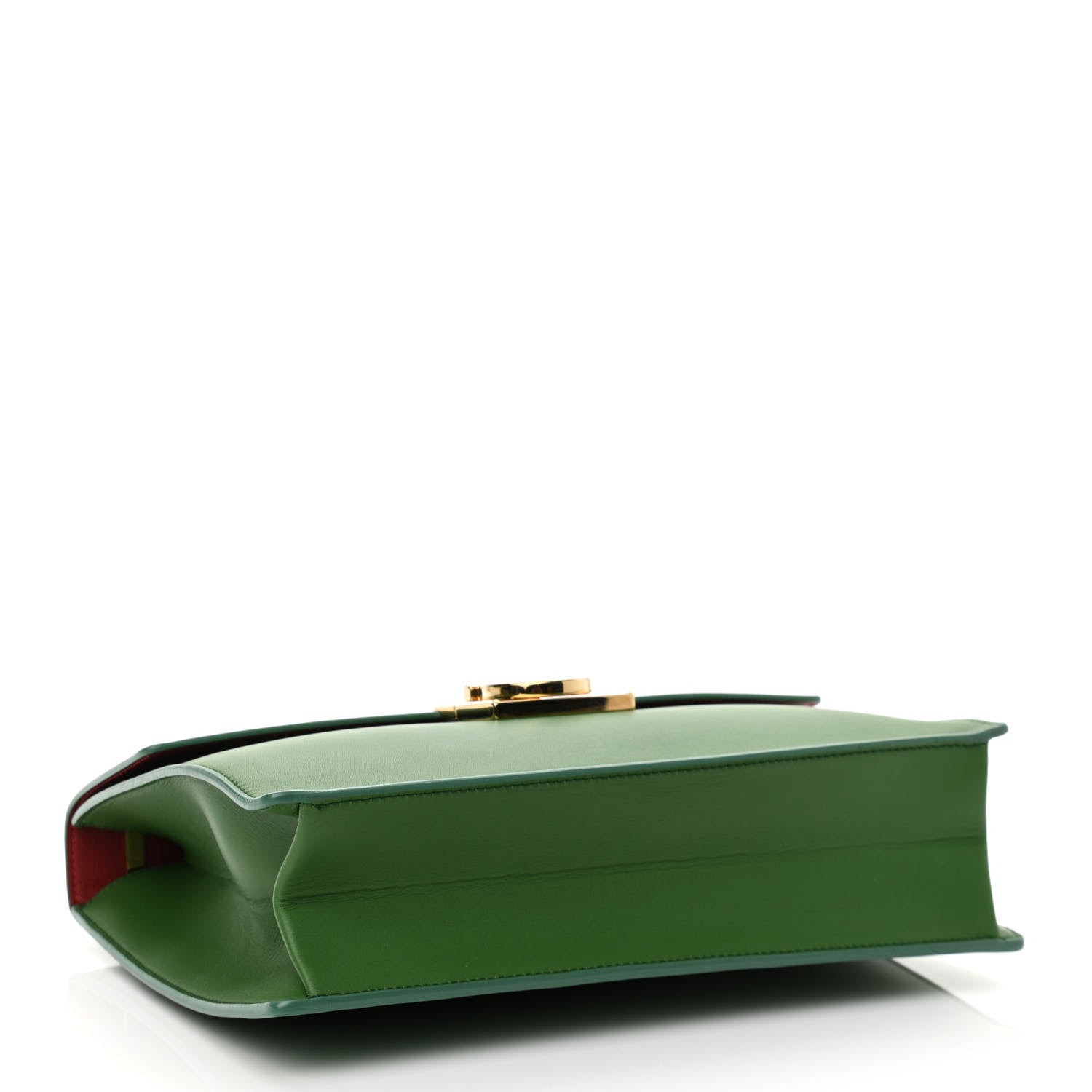 Salvatore Ferragamo Calfskin Gancio Lock Satchel Green 3 of 8