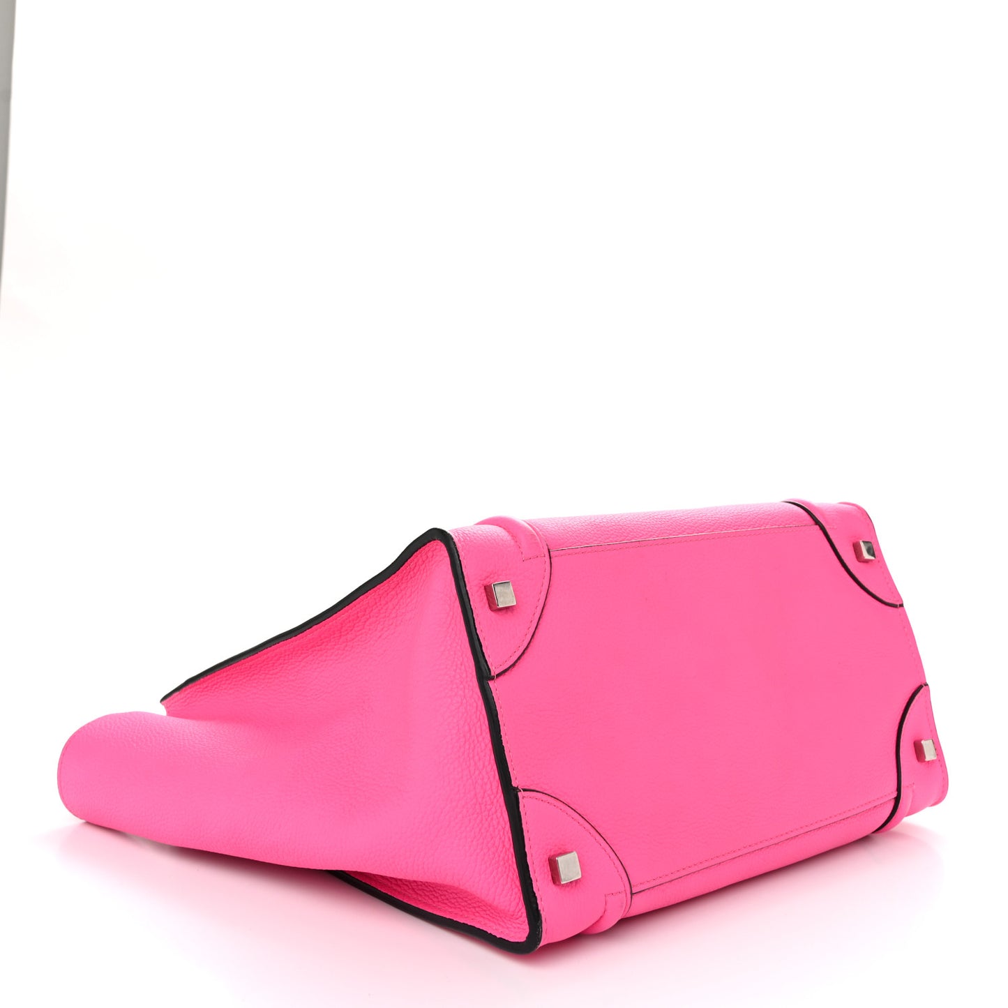 Drummed Calfskin Mini Luggage Fluo Pink
