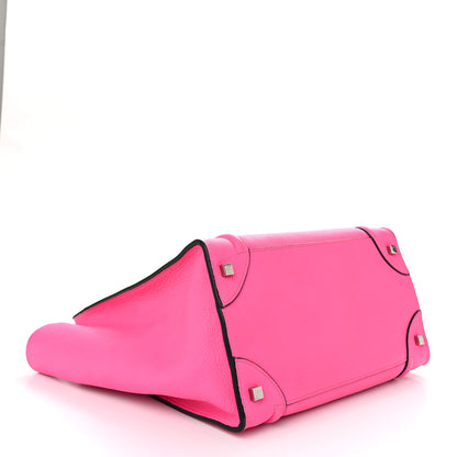 Celine Drummed Calfskin Mini Luggage Fluo Pink 4 of 9