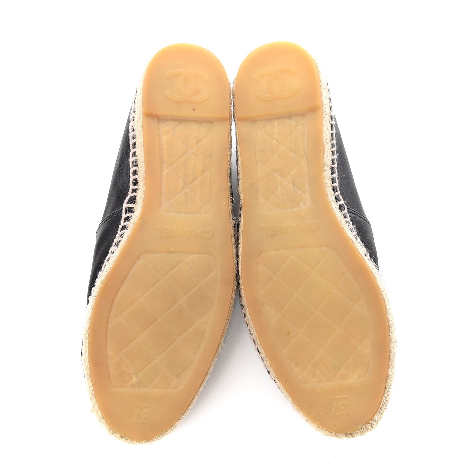 Chanel Lambskin CC Espadrilles 37 Black 5 of 13