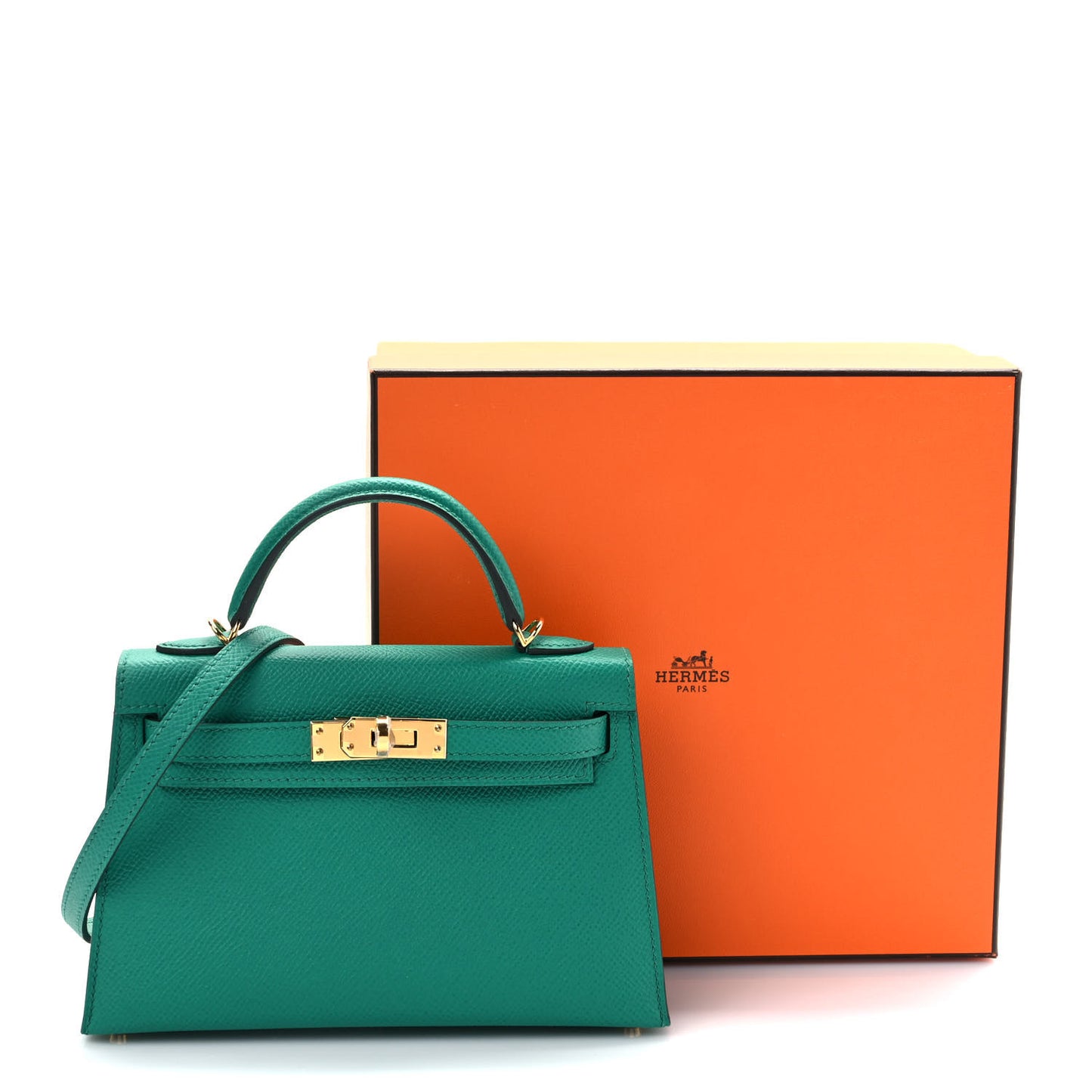 Epsom Mini Kelly Sellier 20 Vert Jade