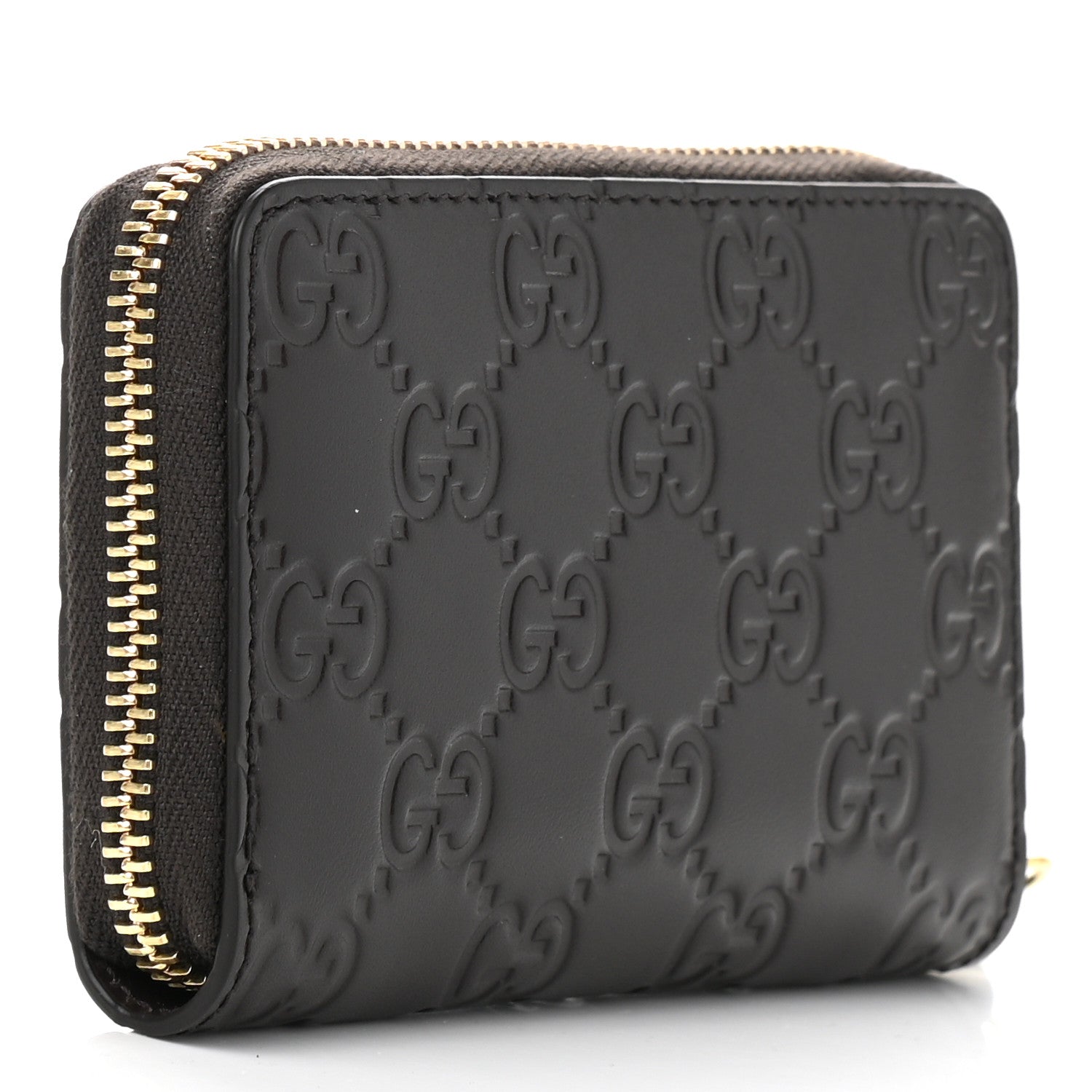 Gucci Guccissima Zip Around Card Case Dark Brown 3 of 7