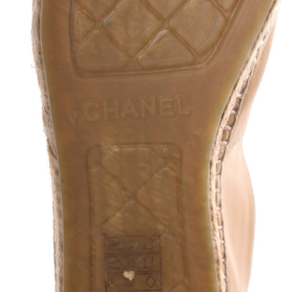 Chanel Lambskin CC Espadrilles 36 Beige Black 6 of 11