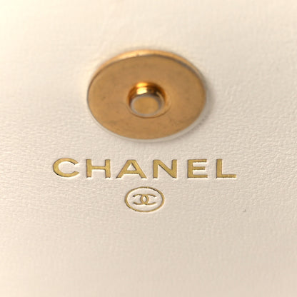 Chanel Lambskin Quilted Coco Clips Mini Wallet On Chain WOC White 6 of 11