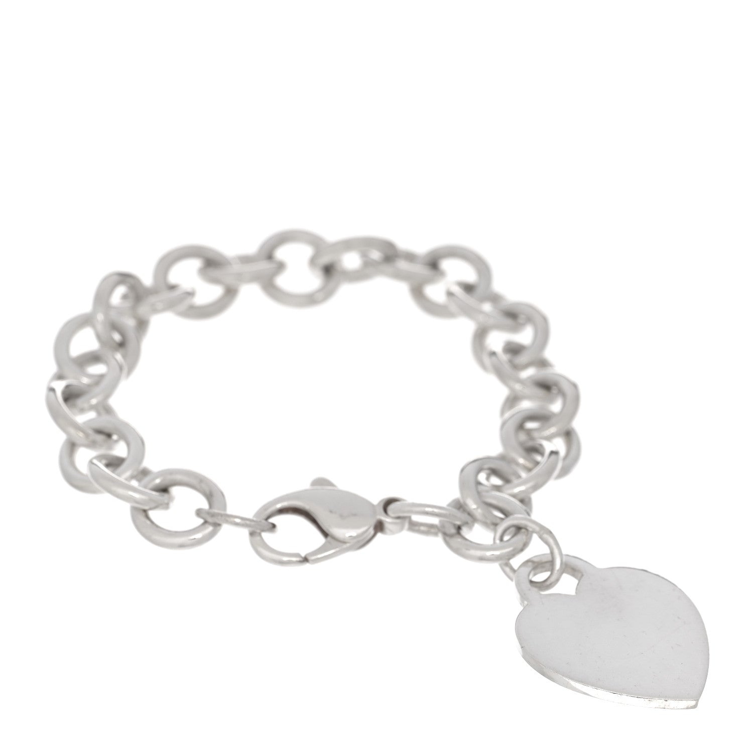Tiffany Sterling Silver Heart Tag Charm Bracelet 1 of 3