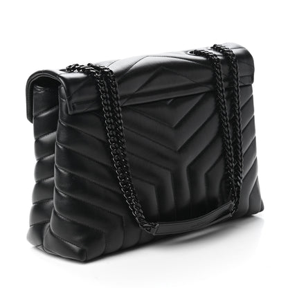 Saint Laurent Calfskin Y Quilted Monogram Medium Loulou Chain Satchel Black 3 of 11
