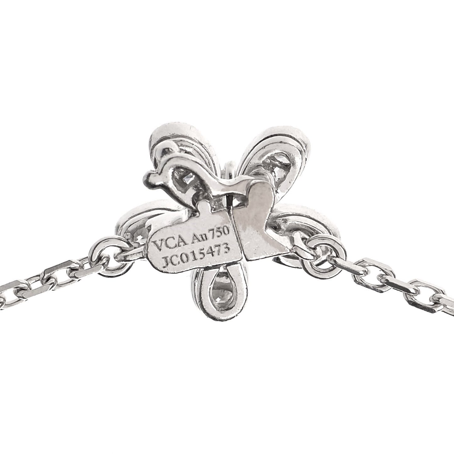 18K White Gold Diamond Socrate 3 Flower Pendant Necklace