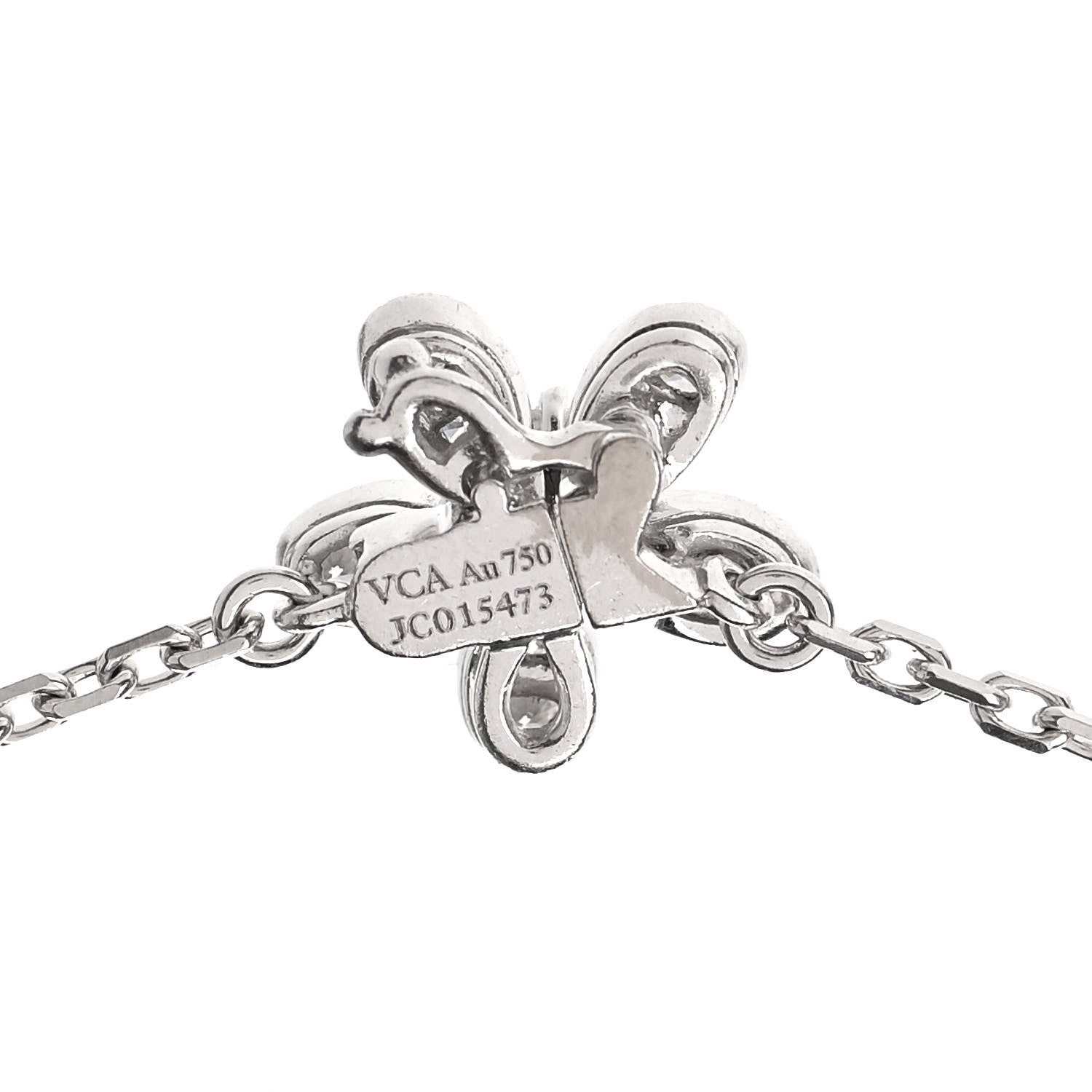 Van Cleef & Arpels 18K White Gold Diamond Socrate 3 Flower Pendant Necklace 4 of 5