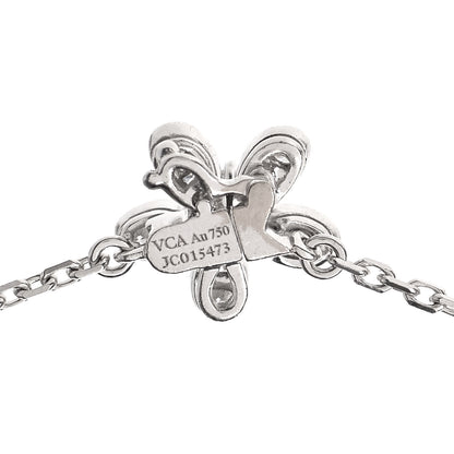 Van Cleef & Arpels 18K White Gold Diamond Socrate 3 Flower Pendant Necklace 4 of 5