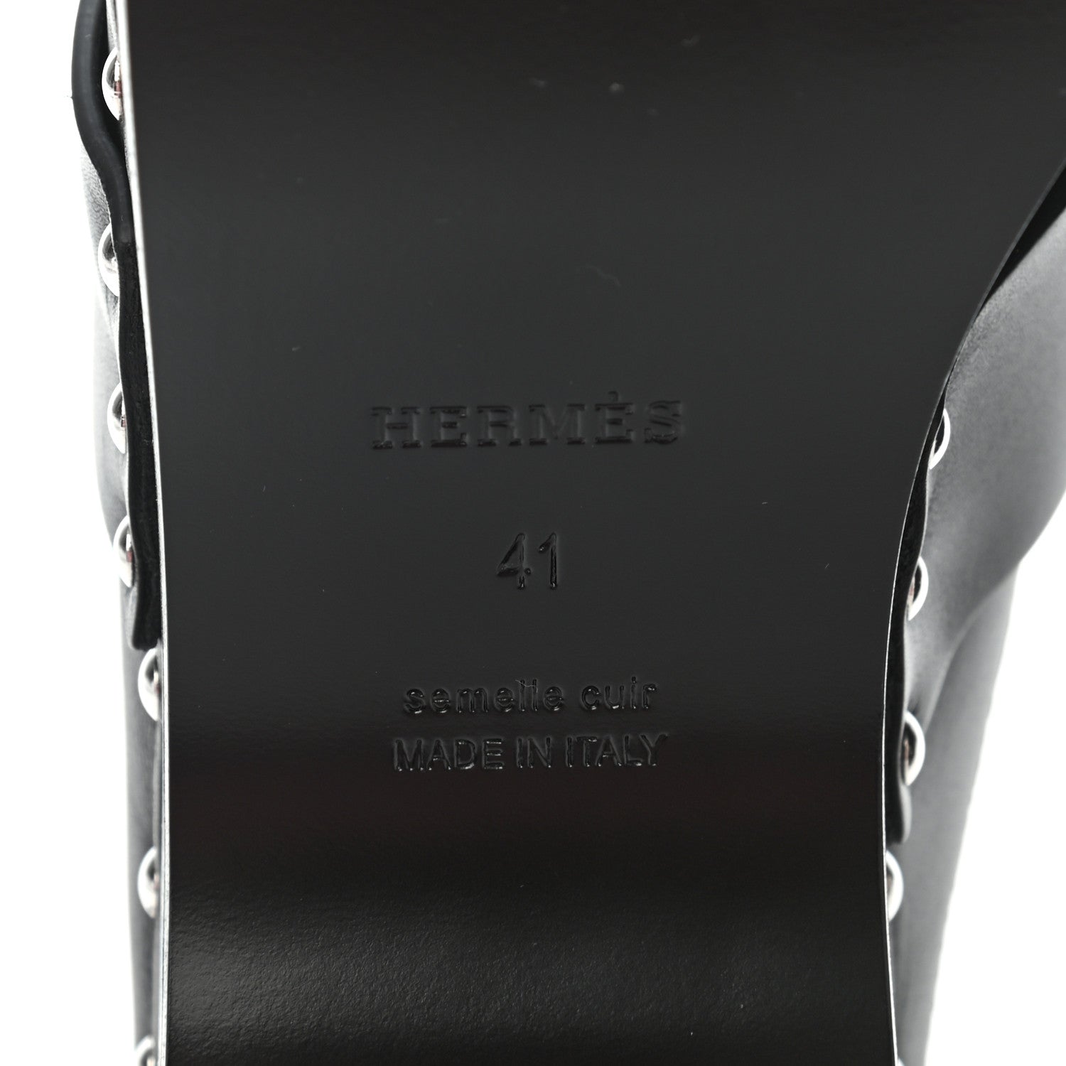 Hermes Calfskin Calya Mules 41 Black 10 of 10