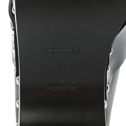 Hermes Calfskin Calya Mules 41 Black 10 of 10