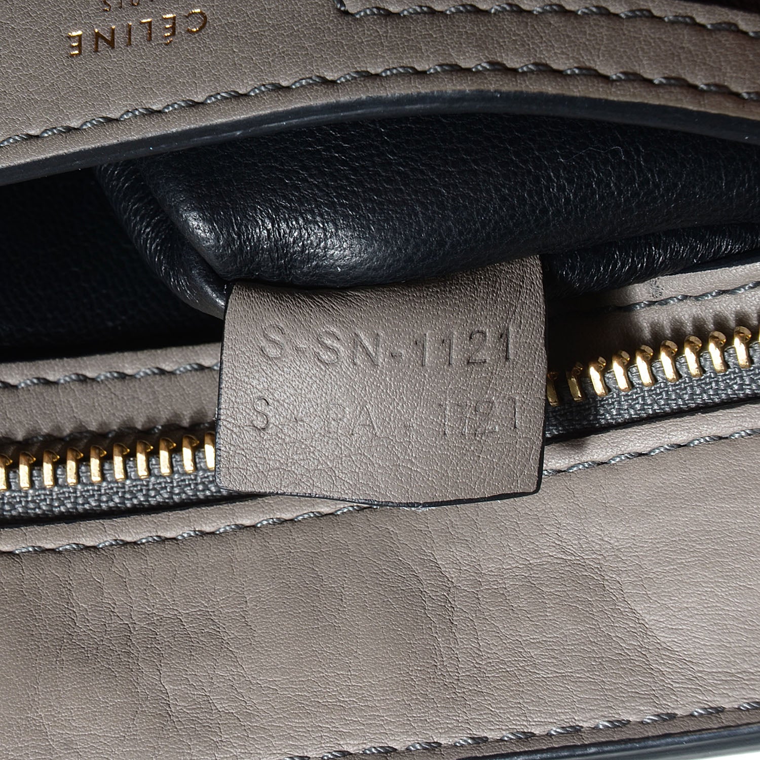 Celine Calfskin Suede Large Trapeze Smoke 7 of 9