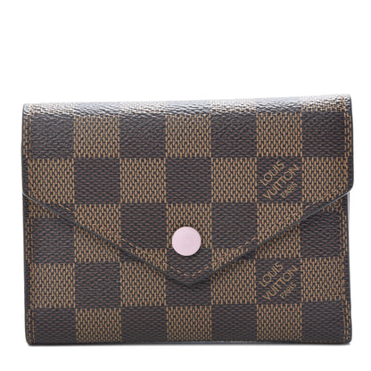 Louis Vuitton Damier Ebene Victorine Wallet Rose Ballerine 1 of 8