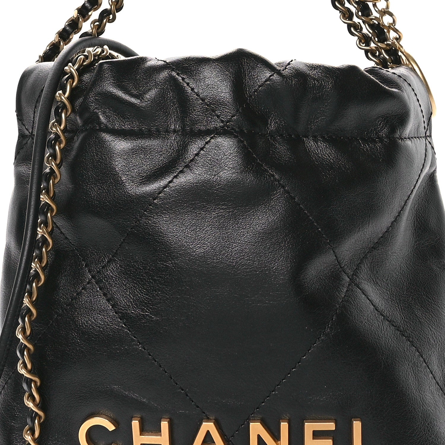 Chanel Shiny Calfskin Quilted Mini Chanel 22 Black 8 of 11