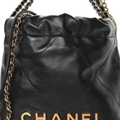 Chanel Shiny Calfskin Quilted Mini Chanel 22 Black 8 of 11