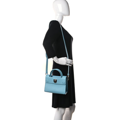 Christian Dior Grained Calfskin Mini Diorever Flap Sky Blue 2 of 11