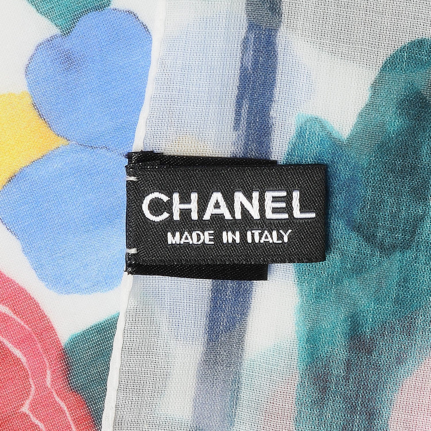 Chanel Cotton Camellia Square Scarf Multicolor 5 of 7