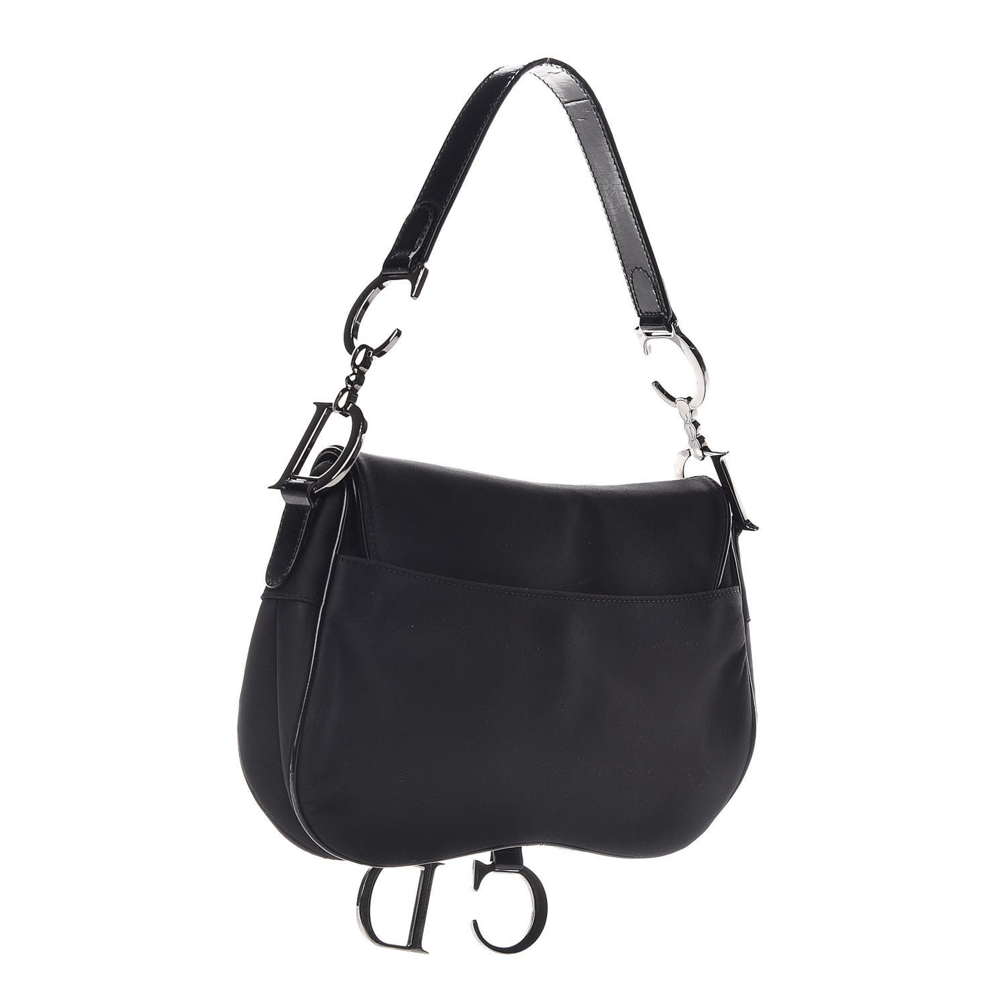 Nylon Double Saddle Bag Black
