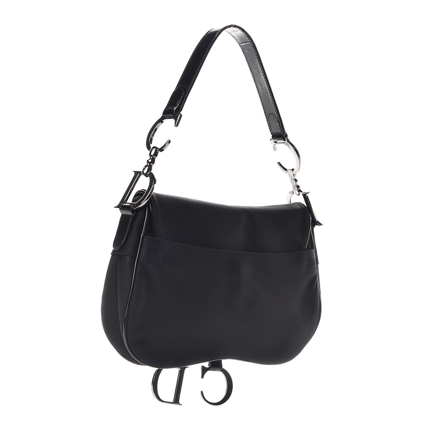 Christian Dior Nylon Double Saddle Bag Black 3 of 13