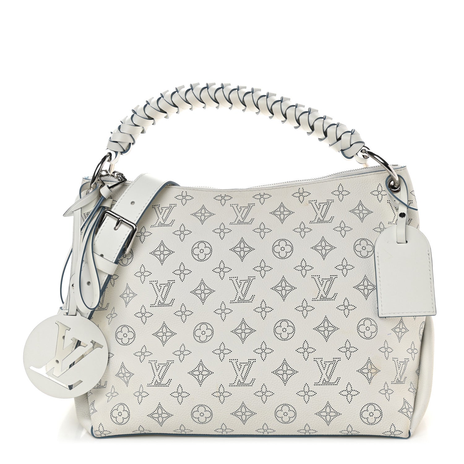 Louis Vuitton Mahina Beaubourg Hobo MM Snow Orage Blue 1 of 9