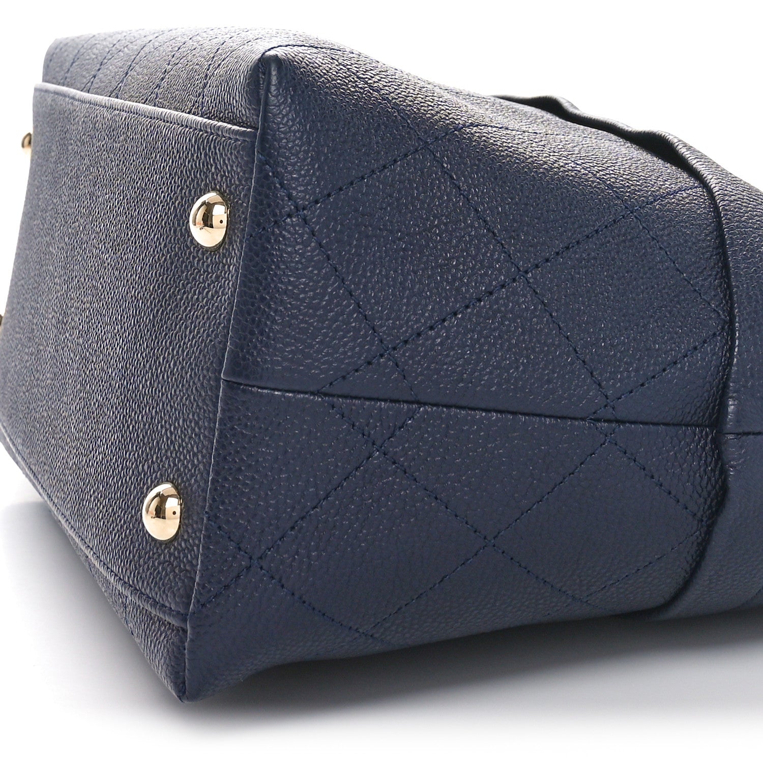 Chanel Crumpled Grained Calfskin Zip and Carry Shopping Tote Dark Navy 10 of 10