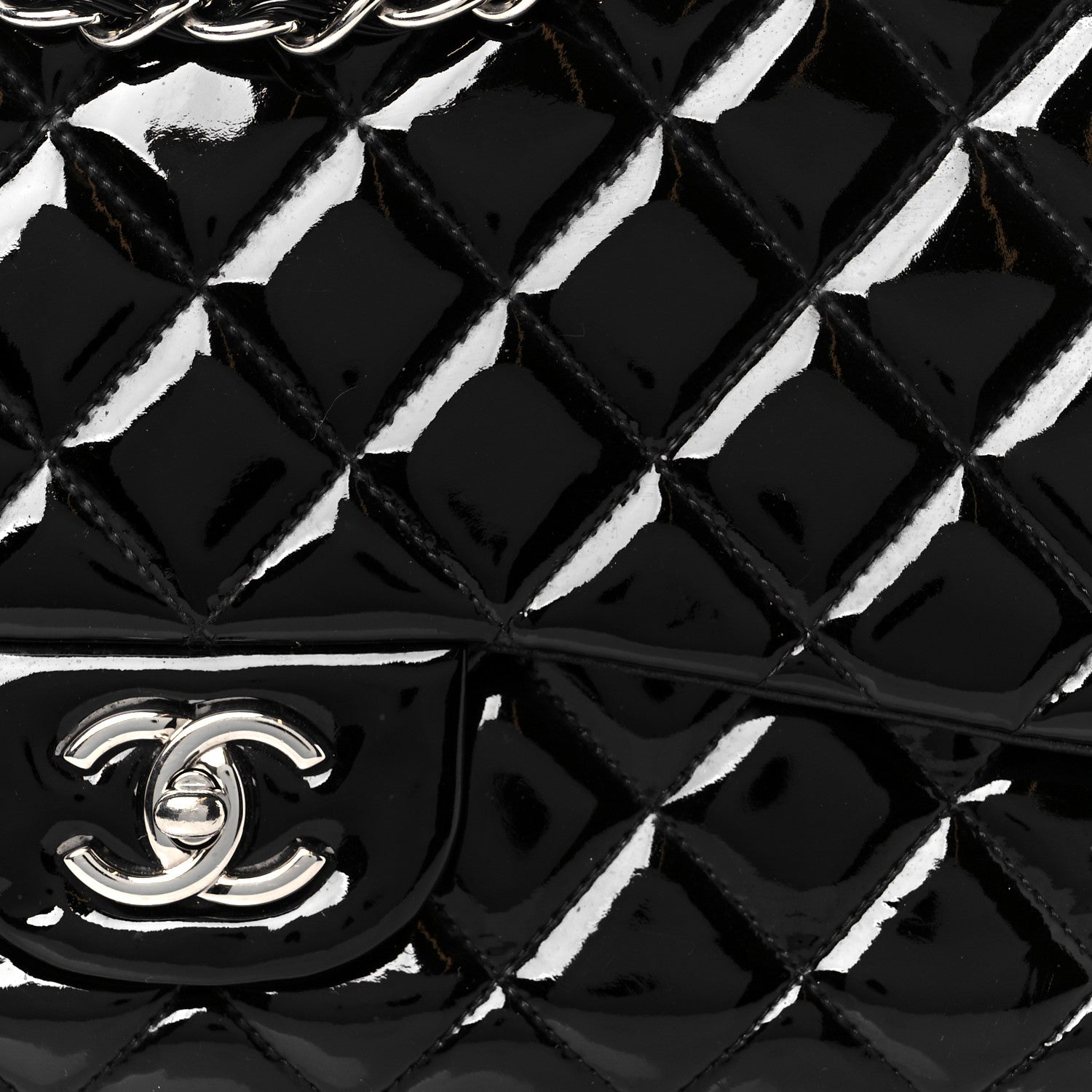 Chanel Patent Quilted Maxi Single Flap Black 9 of 11