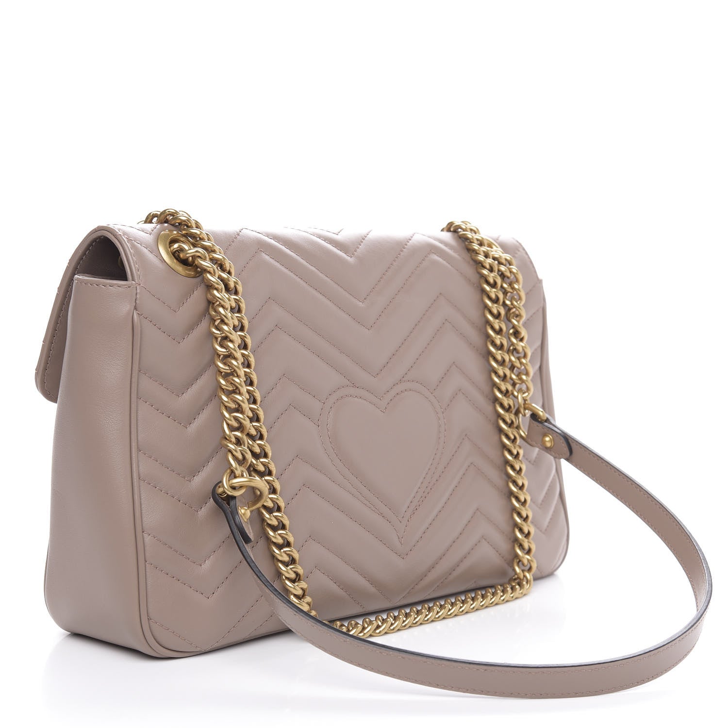 Gucci Calfskin Matelasse Medium GG Marmont Shoulder Bag Porcelain Rose 3 of 12