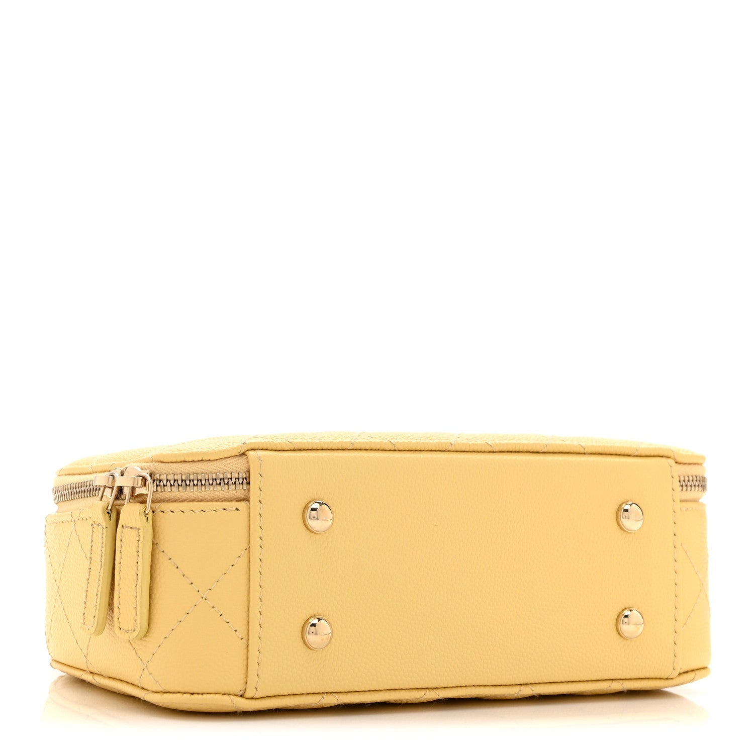 Chanel Caviar Quilted Top Handle Vanity Case Yellow 4 of 10