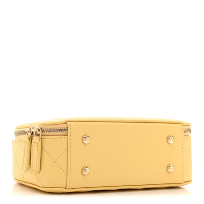 Chanel Caviar Quilted Top Handle Vanity Case Yellow 4 of 10