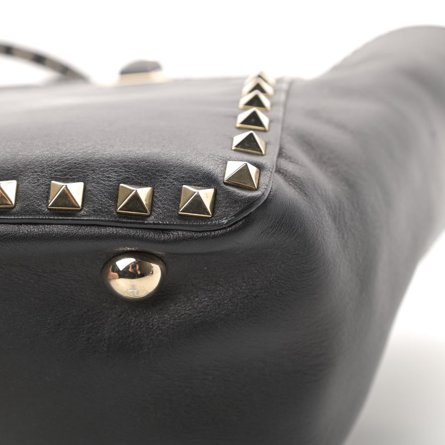 Vitello Small Rockstud Tote Black
