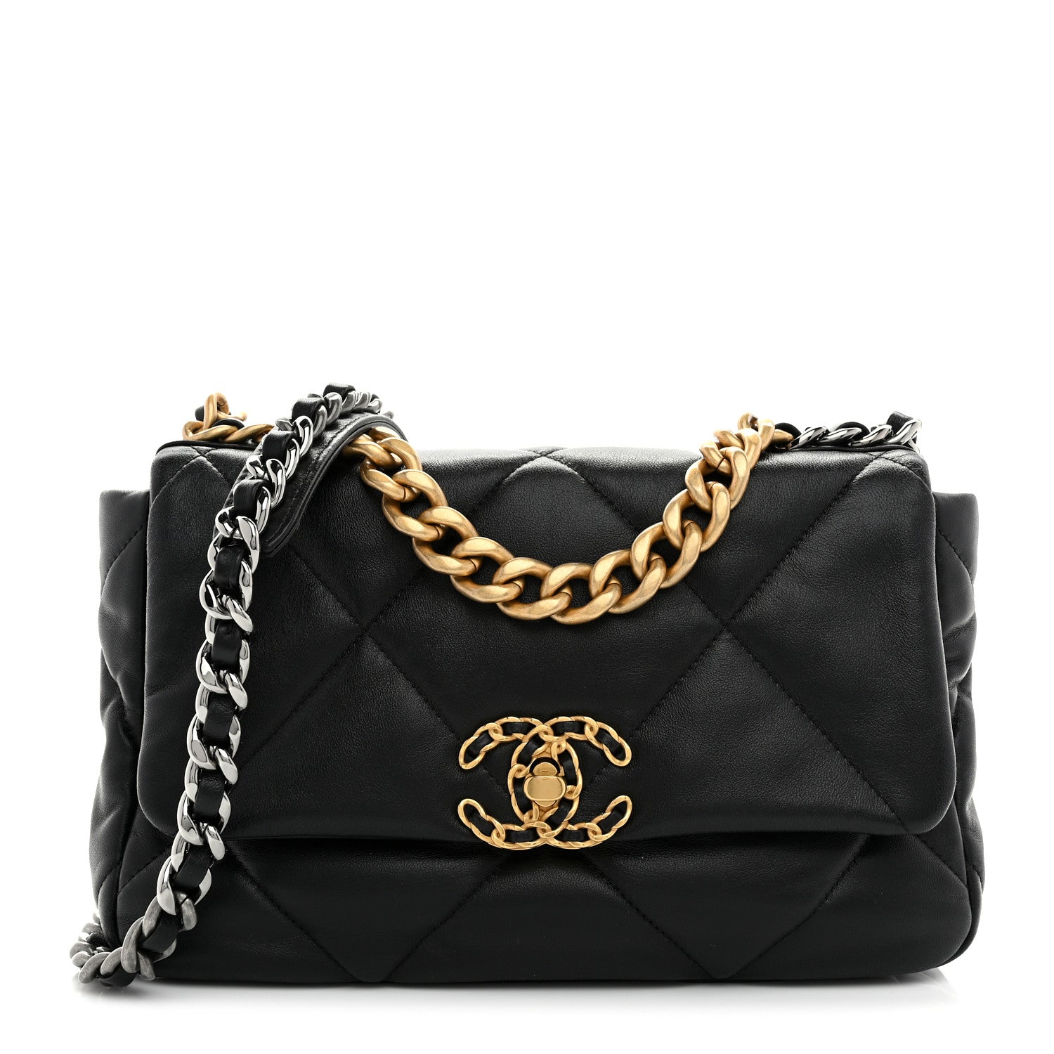 Chanel Lambskin Quilted Medium Chanel 19 Flap Black 1 of 10