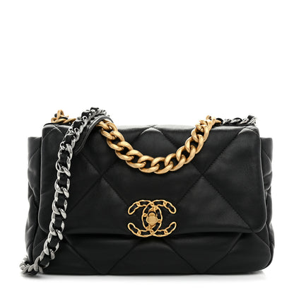 Chanel Lambskin Quilted Medium Chanel 19 Flap Black 1 of 10