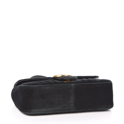 Gucci Velvet Matelasse Small GG Marmont Shoulder Bag Black 4 of 11