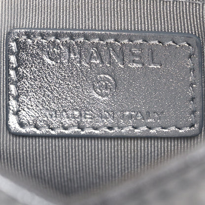 Chanel Metallic Lambskin Embossed Envelope Clutch Silver 7 of 14