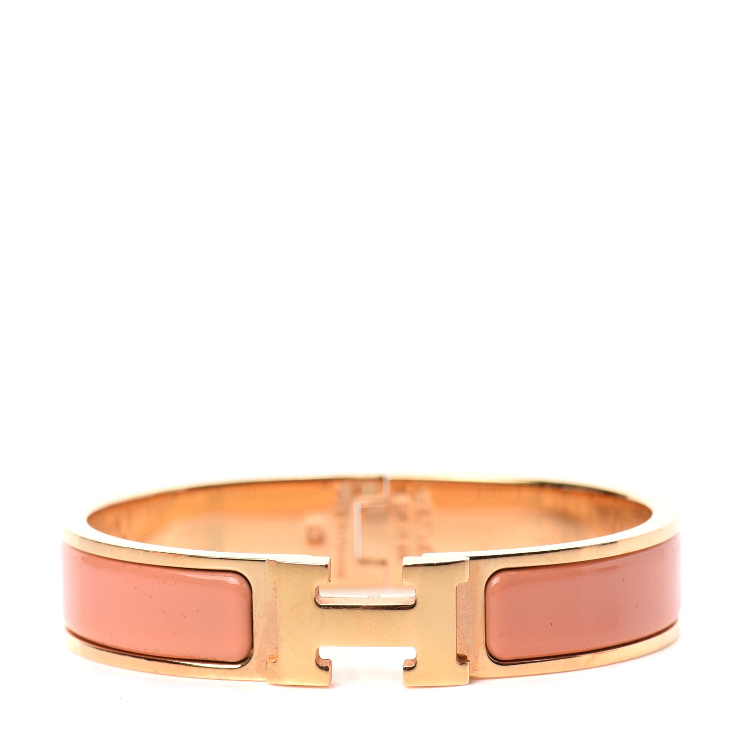 Hermes Enamel Narrow Clic Clac H Bracelet PM Orange Papaye 1 of 4