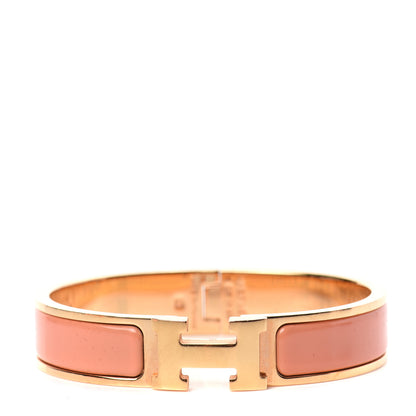 Hermes Enamel Narrow Clic Clac H Bracelet PM Orange Papaye 1 of 4