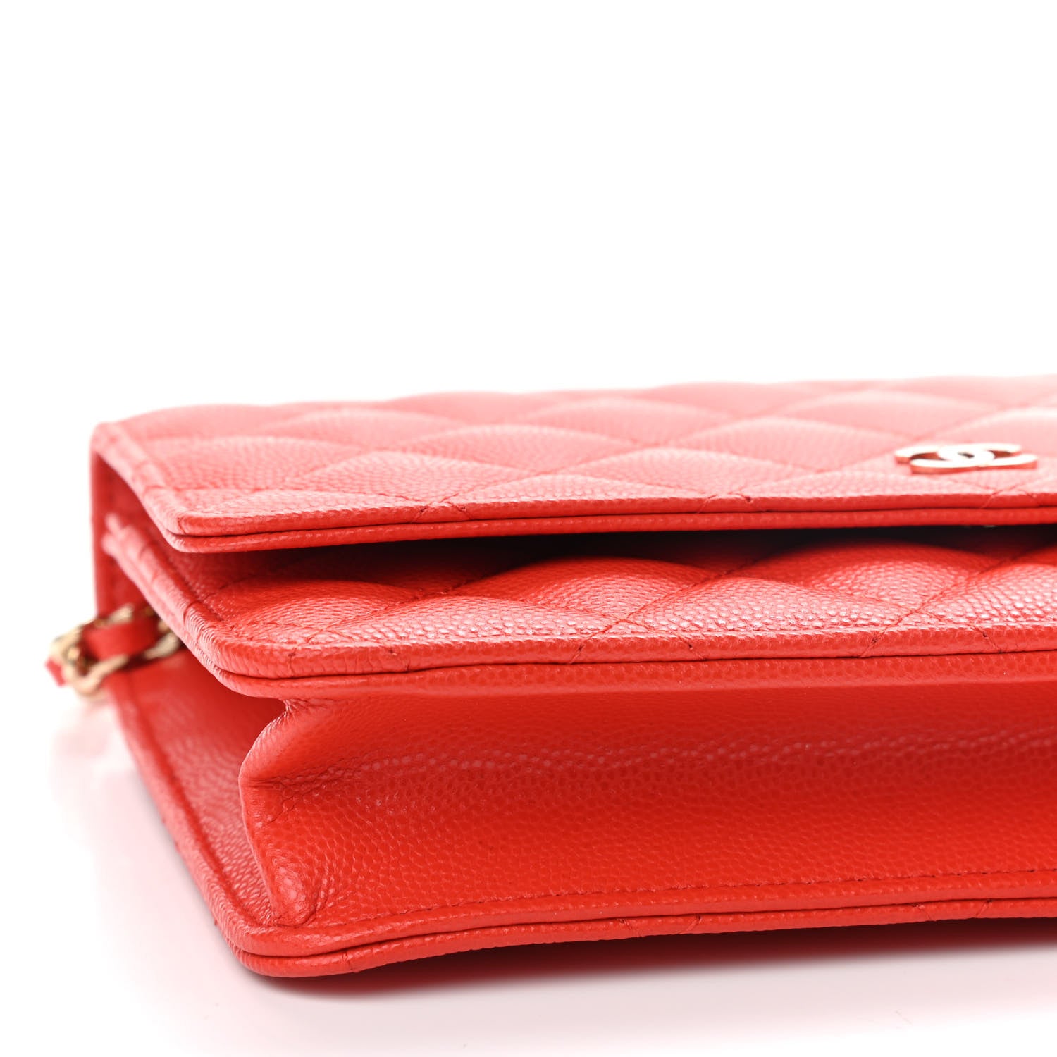 Chanel Caviar Quilted Wallet On Chain WOC Orange 8 of 9