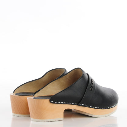 Chanel Lambskin Wooden Mules 37 Black 4 of 5