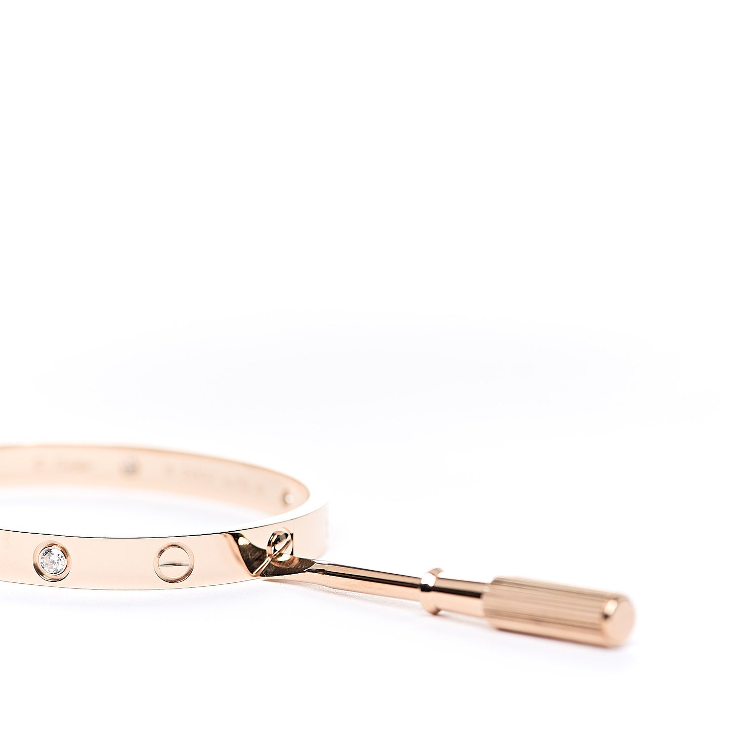 18K Pink Gold 4 Diamond LOVE Bracelet 16